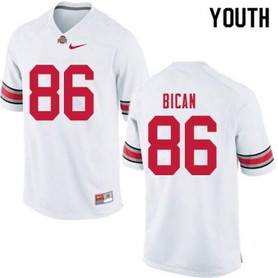 NCAA Ohio State Buckeyes Youth #86 Gage Bican White Nike Football College Jersey MDW2345MP